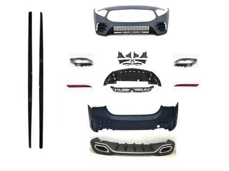 MERCEDES W177 SEDAN A SERISI IÇIN UYUMLU AMG GÖRÜNÜ SET (ÖN ARKA TAMPON , DIAMOND PANJUR,MARSPIYEL,EGZOZLAR)